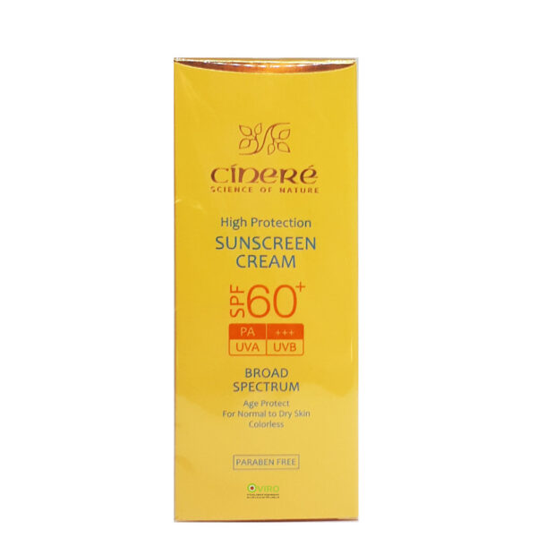 کرم ضد آفتاب SPF60+ بدون رنگ سینره مناسب پوست معمولی تا خشک 50 میلی لیتر