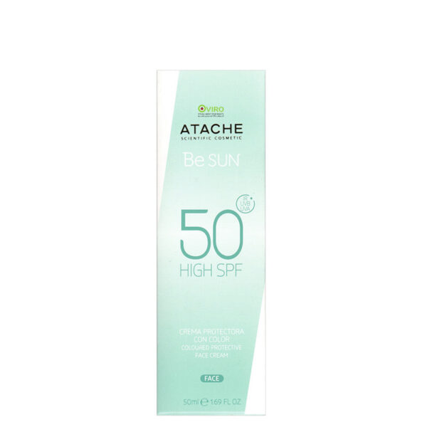 اتچه - کرم محافظ رنگی صورت بی سان SPF 50