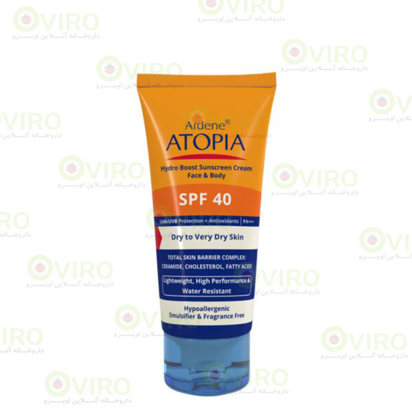 کرم ضد آفتاب رطوبت رسان SPF40 اتوپیا آردن بی رنگ