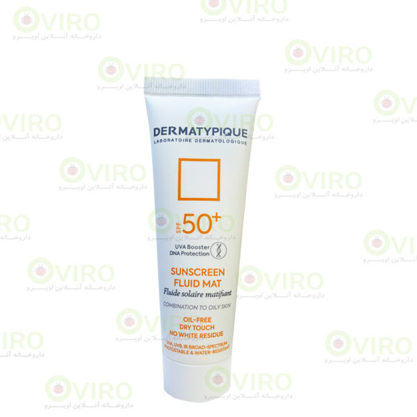 کرم ضد آفتاب فلوئید مت بی رنگ SPF50 فاقد چربی درماتیپیک