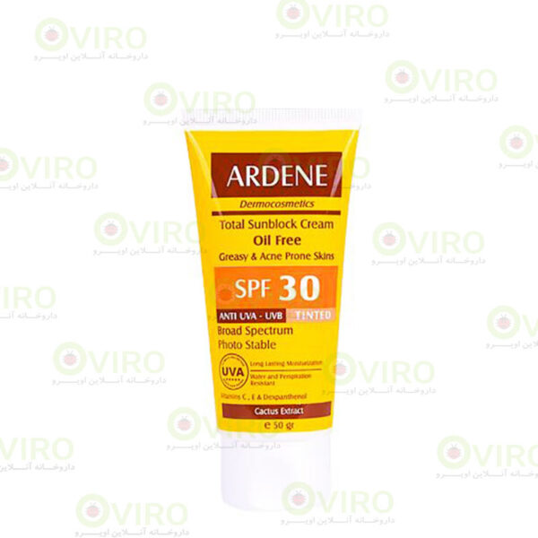 کرم ضد آفتاب رنگی SPF30 فاقد چربی آردن 50 گرم