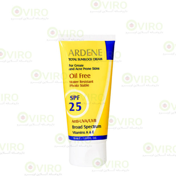 کرم ضد آفتاب SPF25 پوست چرب آردن 50 گرم